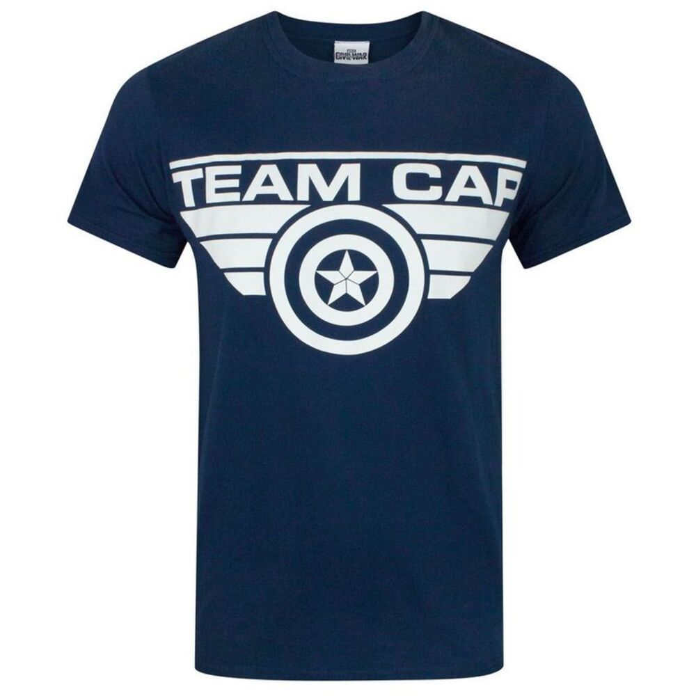 Captain America Mens Civil War Team Cap T-Shirt / Blue